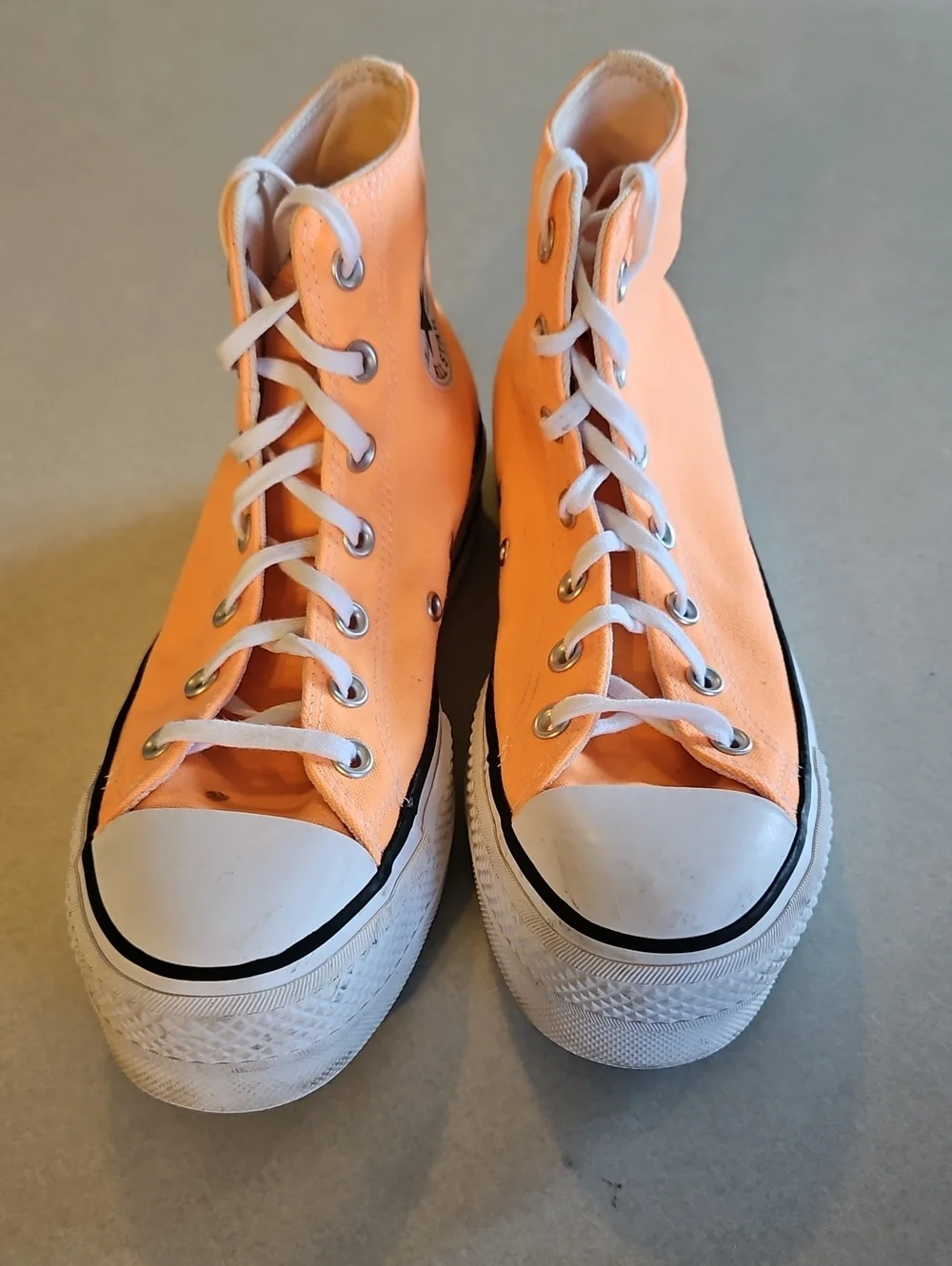 Orange Platform Converse Sneakers